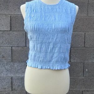 American Eagle Blue Smocked Tank Top